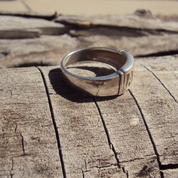 Solid Sterling Silver Men's "ARMY" Cut Out Ring - Picture 4 of 4